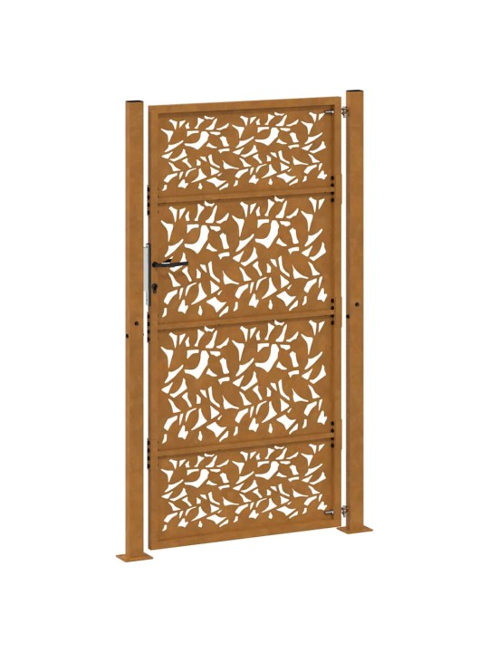 Zahradní branka 105x180 cm klimaticky odolný ocel design listů