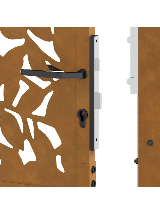 Zahradní branka 105x180 cm klimaticky odolný ocel design listů