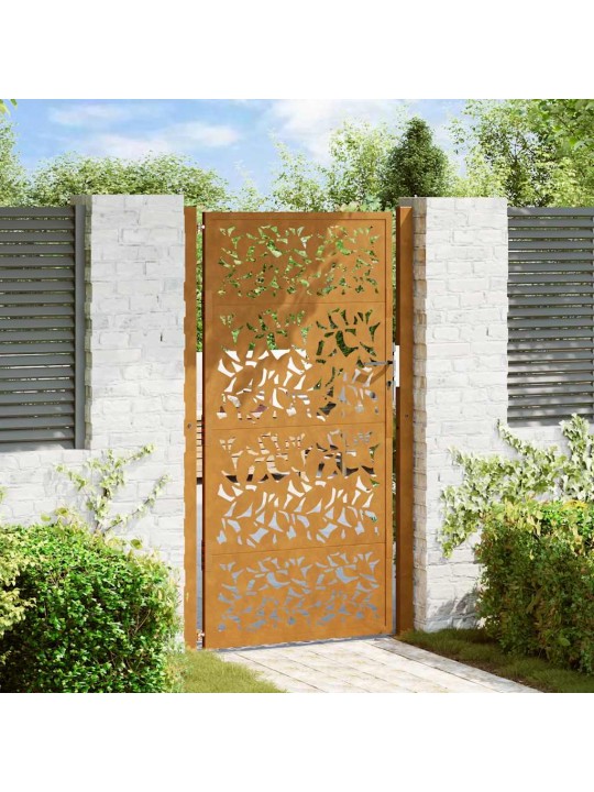Zahradní branka 105x180 cm klimaticky odolný ocel design listů