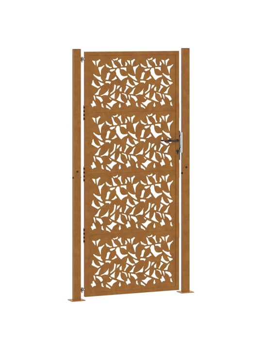Zahradní branka 105x205 cm klimaticky odolný ocel design listů