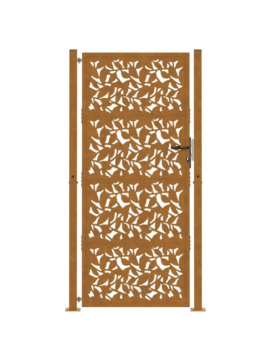 Zahradní branka 105x205 cm klimaticky odolný ocel design listů