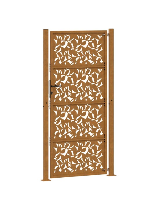 Zahradní branka 105x205 cm klimaticky odolný ocel design listů