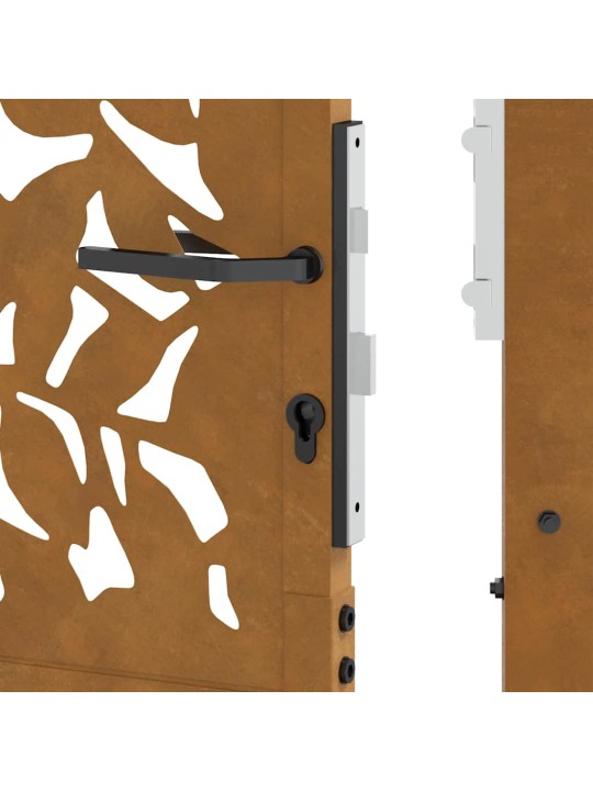 Zahradní branka 105x205 cm klimaticky odolný ocel design listů