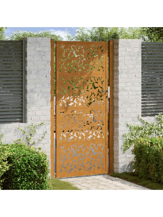 Zahradní branka 105x205 cm klimaticky odolný ocel design listů