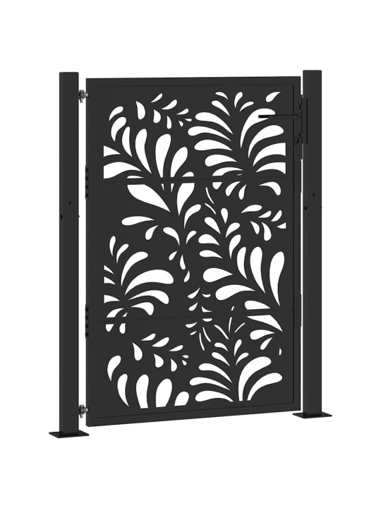 Zahradní branka černá 105x130 cm ocel design vlnek