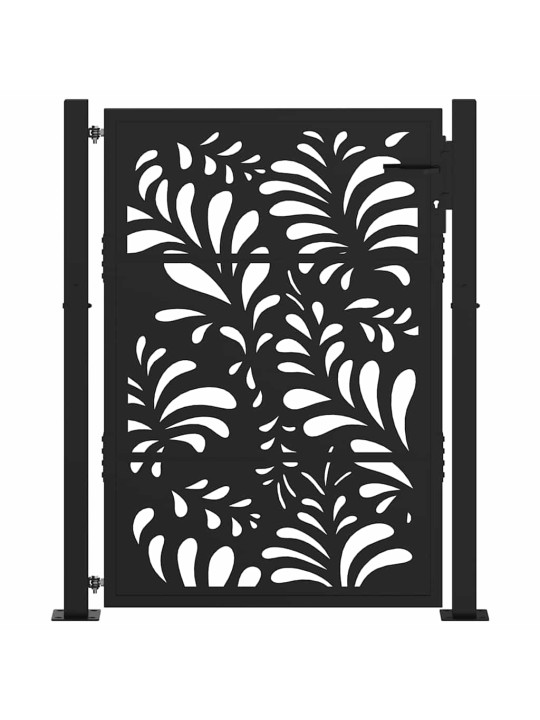 Zahradní branka černá 105x130 cm ocel design vlnek