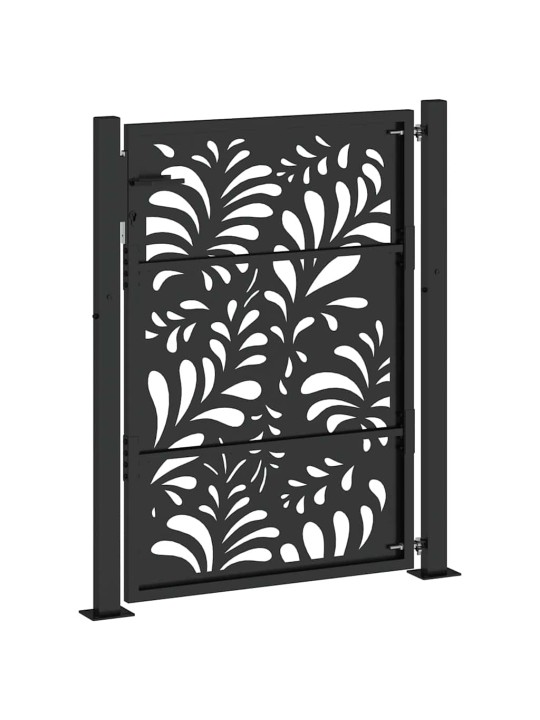 Zahradní branka černá 105x130 cm ocel design vlnek