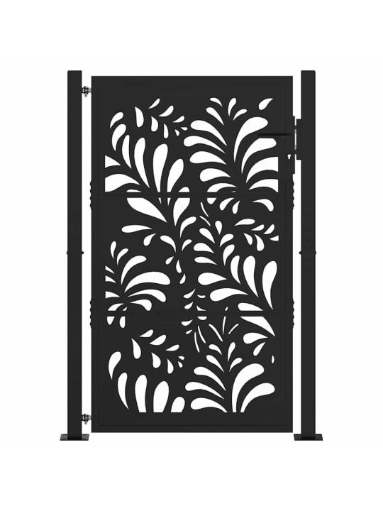 Zahradní branka černá 105x155 cm ocel design vlnek