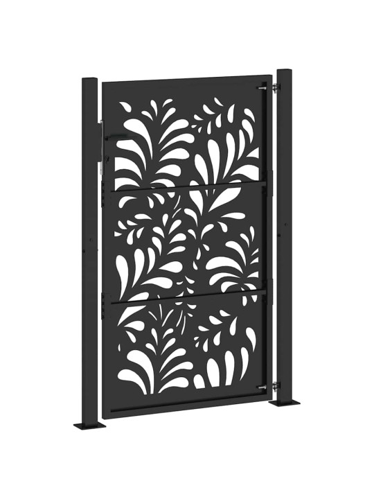 Zahradní branka černá 105x155 cm ocel design vlnek