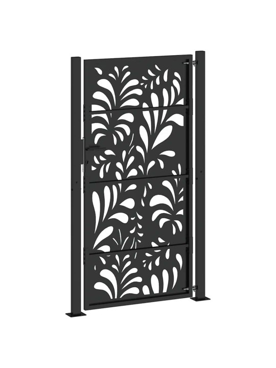 Zahradní branka černá 105x180 cm ocel design vlnek