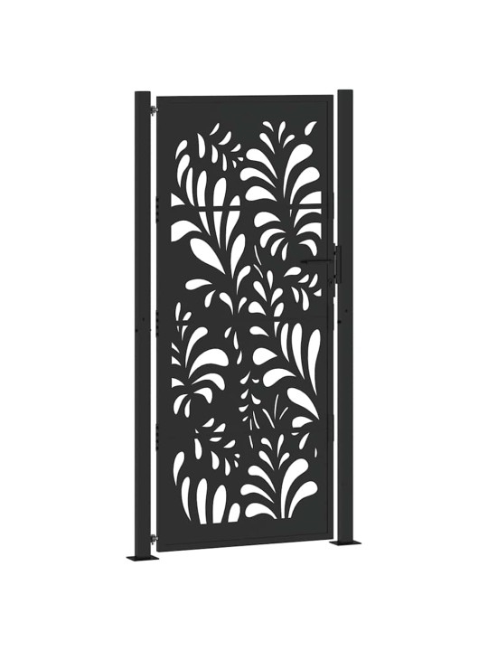 Zahradní branka černá 105x205 cm ocel design vlnek