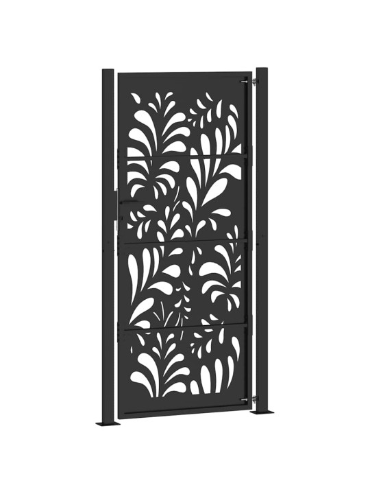 Zahradní branka černá 105x205 cm ocel design vlnek
