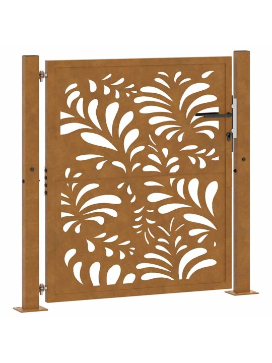 Zahradní branka 105x105cm klimaticky odolný ocel design vlnek