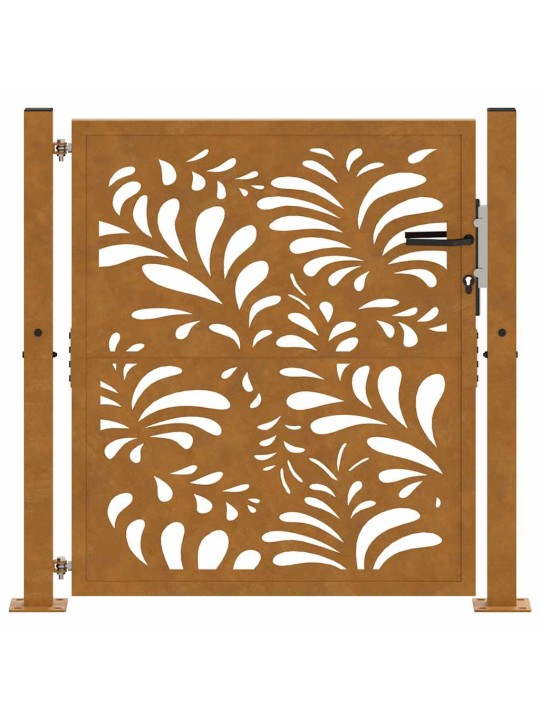 Zahradní branka 105x105cm klimaticky odolný ocel design vlnek