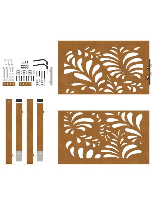Zahradní branka 105x105cm klimaticky odolný ocel design vlnek