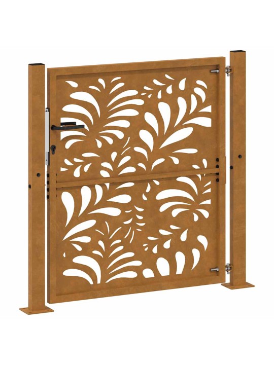 Zahradní branka 105x105cm klimaticky odolný ocel design vlnek