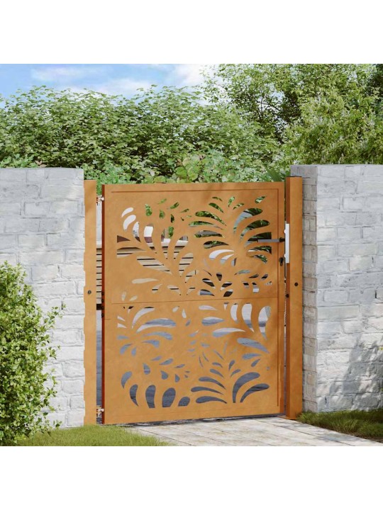 Zahradní branka 105x105cm klimaticky odolný ocel design vlnek