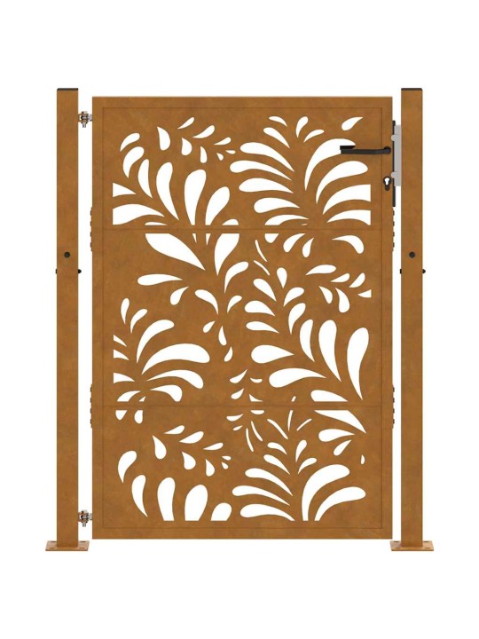 Zahradní branka 105x130 cm klimaticky odolný ocel design vlnek
