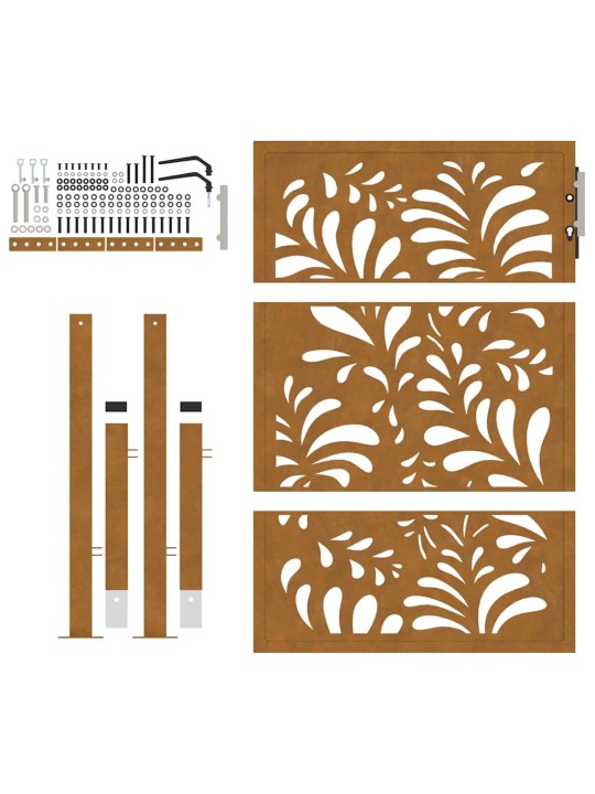 Zahradní branka 105x130 cm klimaticky odolný ocel design vlnek