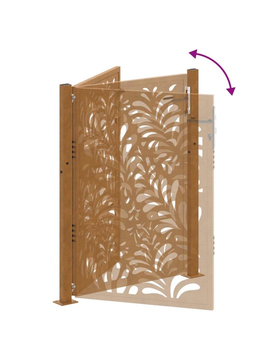Zahradní branka 105x130 cm klimaticky odolný ocel design vlnek