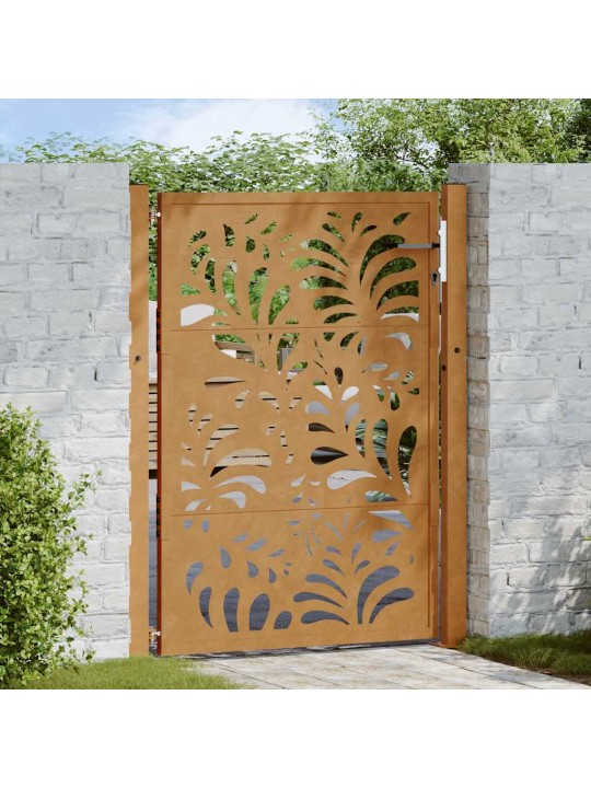 Zahradní branka 105x130 cm klimaticky odolný ocel design vlnek