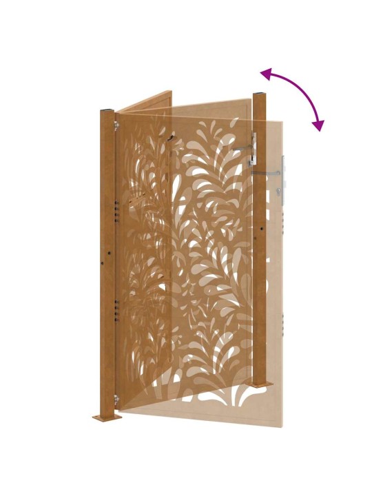 Zahradní branka 105x155 cm klimaticky odolný ocel design vlnek