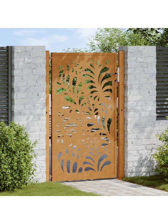 Zahradní branka 105x155 cm klimaticky odolný ocel design vlnek