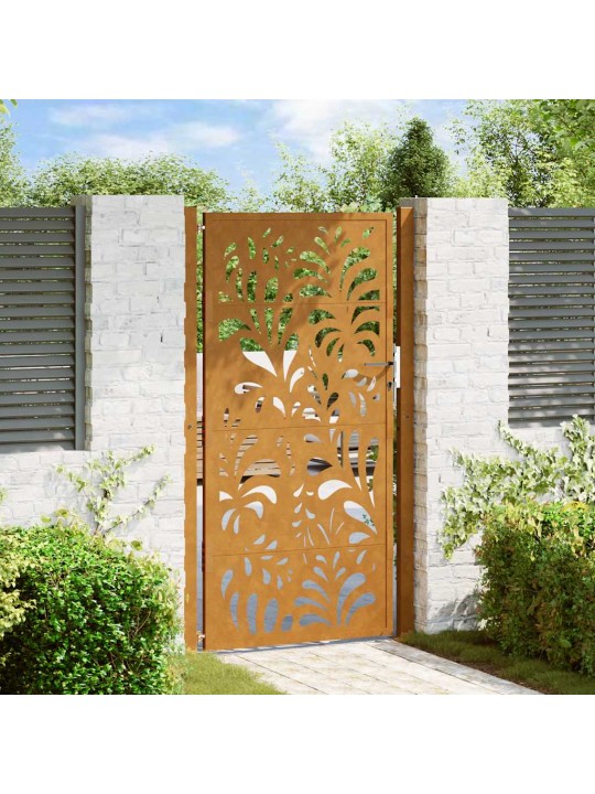 Zahradní branka 105x180 cm klimaticky odolný ocel design vlnek