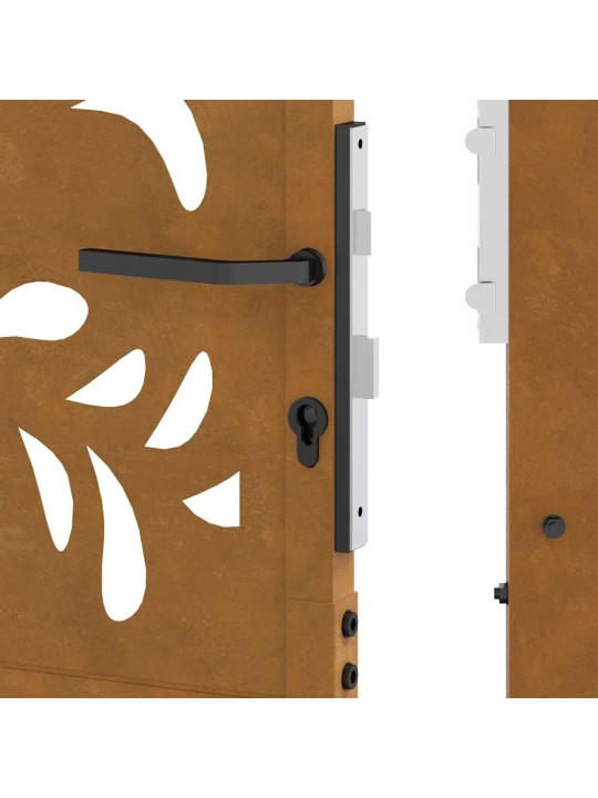 Zahradní branka 105x205 cm klimaticky odolný ocel design vlnek