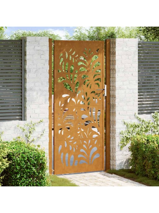 Zahradní branka 105x205 cm klimaticky odolný ocel design vlnek