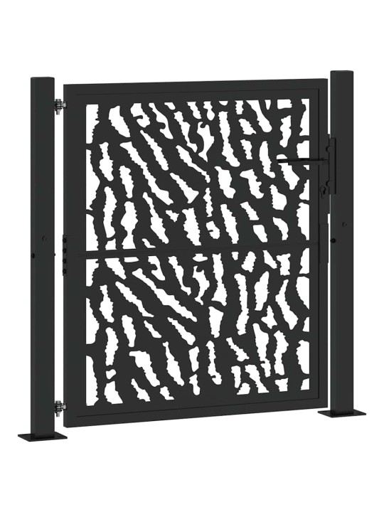 Zahradní branka černá 105x106 cm ocel design stopový