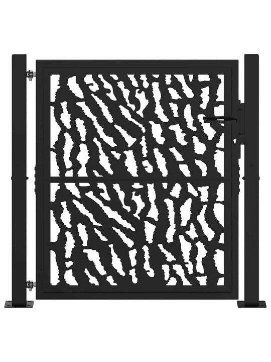 Zahradní branka černá 105x106 cm ocel design stopový
