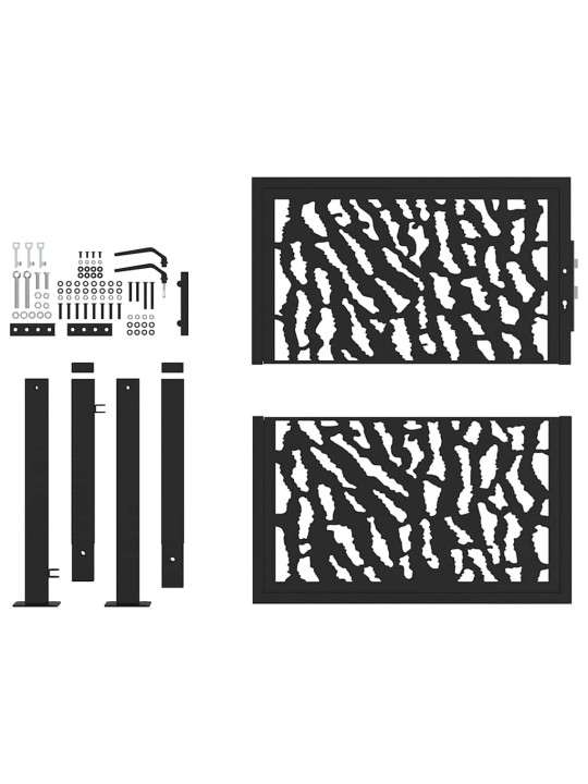 Zahradní branka černá 105x106 cm ocel design stopový