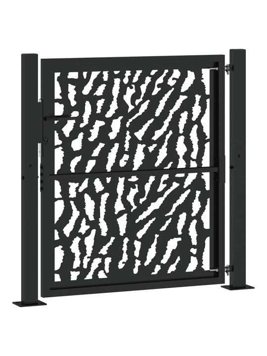 Zahradní branka černá 105x106 cm ocel design stopový