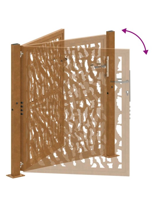 Zahradní branka 105x105cm klimaticky odolný ocel design stopový