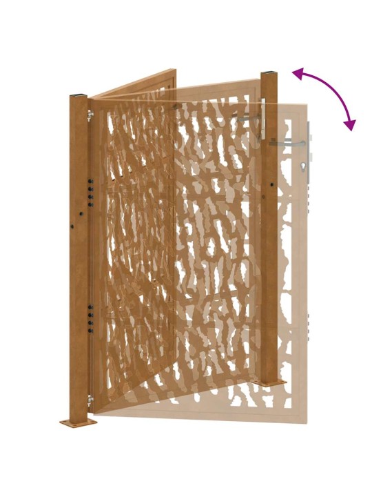 Zahradní branka 105x130cm klimaticky odolný ocel design stopový