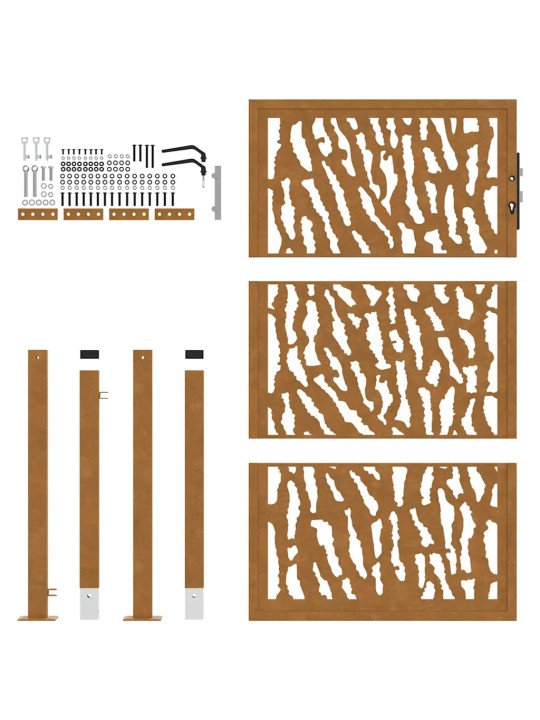 Zahradní branka 105x155cm klimaticky odolný ocel design stopový