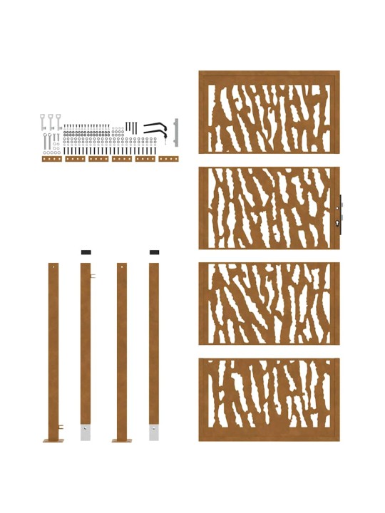 Zahradní branka 105x205cm klimaticky odolný ocel design stopový