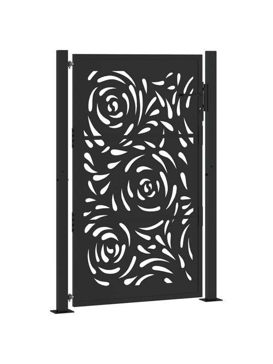 Zahradní branka černá 105x155 cm ocel design vlnek