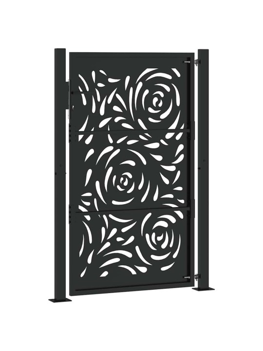 Zahradní branka černá 105x155 cm ocel design vlnek