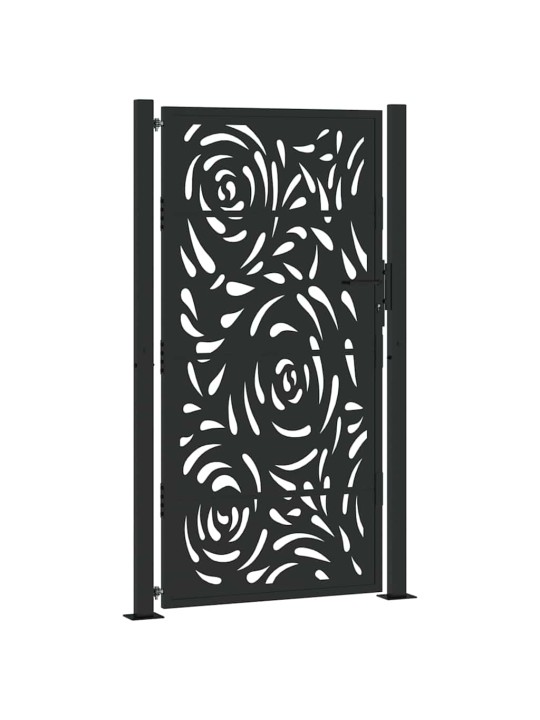 Zahradní branka černá 105x180 cm ocel design vlnek