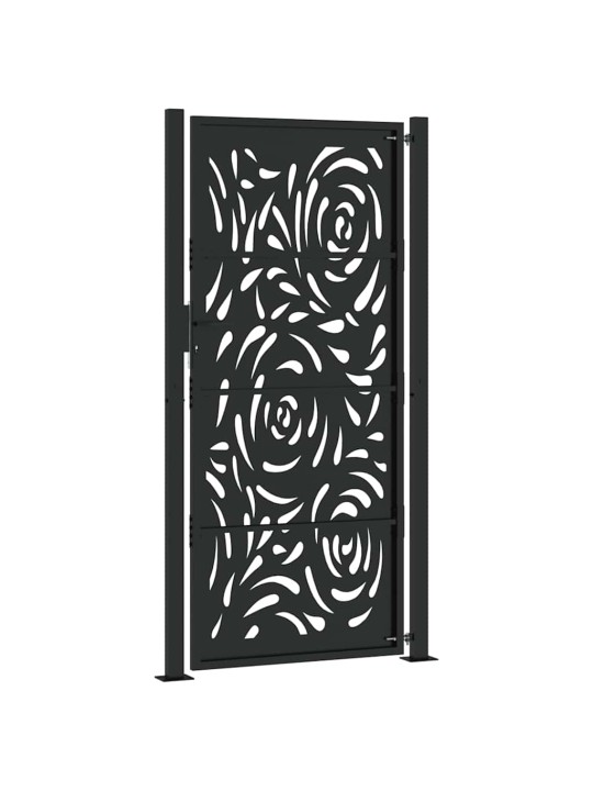 Zahradní branka černá 105x205 cm ocel design vlnek