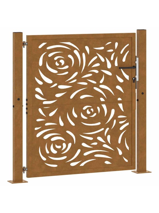 Zahradní branka 105x105cm klimaticky odolný ocel design plamene