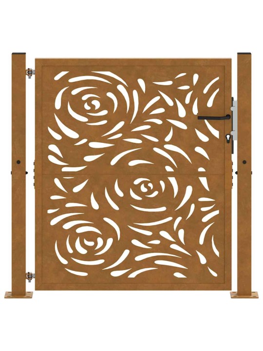 Zahradní branka 105x105cm klimaticky odolný ocel design plamene