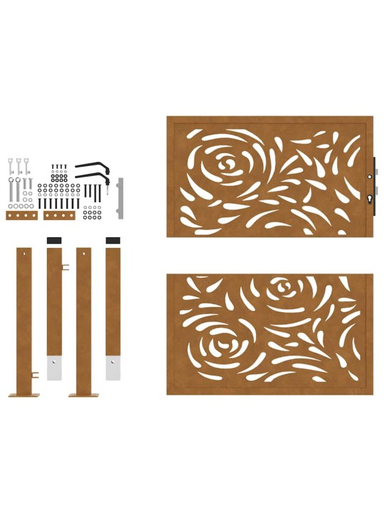 Zahradní branka 105x105cm klimaticky odolný ocel design plamene