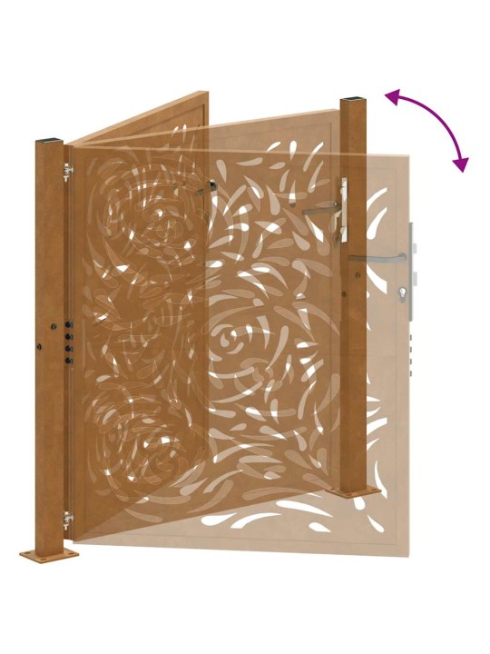 Zahradní branka 105x105cm klimaticky odolný ocel design plamene
