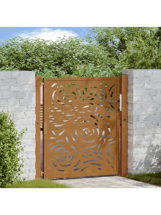 Zahradní branka 105x105cm klimaticky odolný ocel design plamene