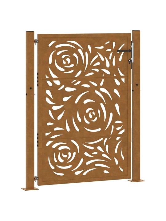 Zahradní branka 105x130 cm klimaticky odolný ocel design vlnek