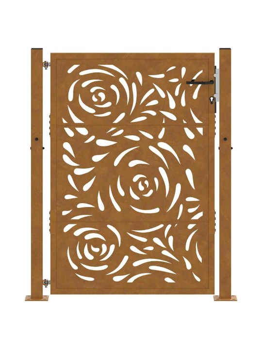 Zahradní branka 105x130 cm klimaticky odolný ocel design vlnek