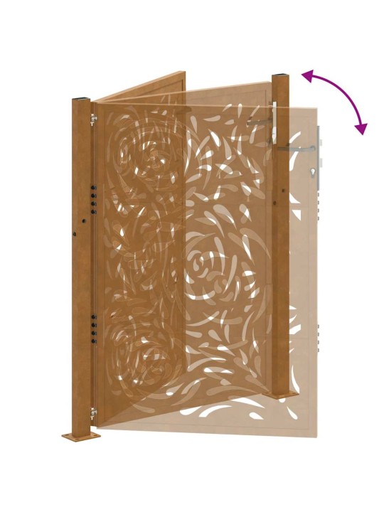 Zahradní branka 105x130 cm klimaticky odolný ocel design vlnek